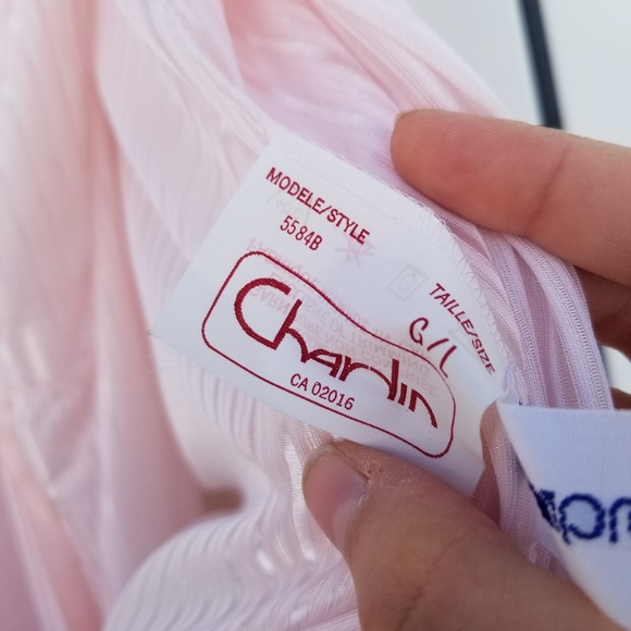 Chardin vintage pink lace two piece nightgown slip - Picture 5 of 15